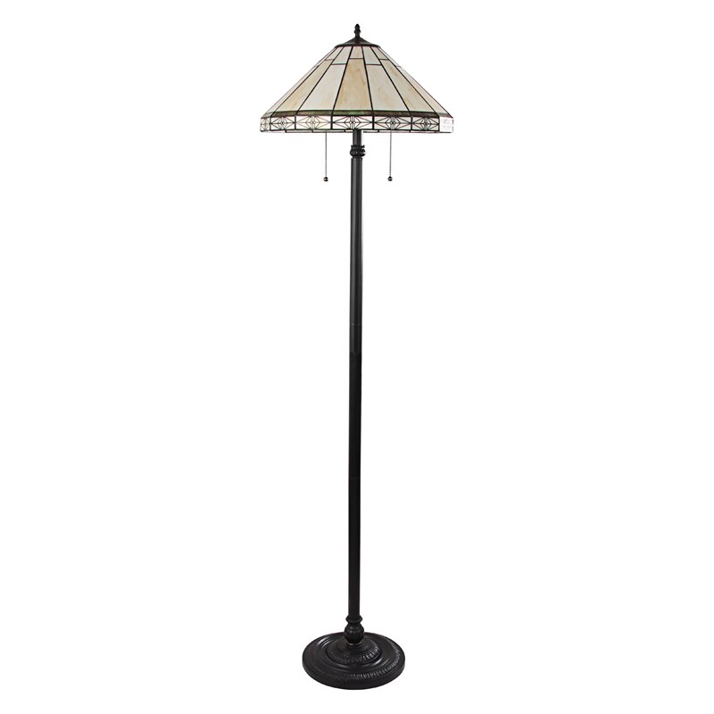 Chloe Lighting Belle Mission 2-Light Metal Floor Lamp in Blackish Bronze