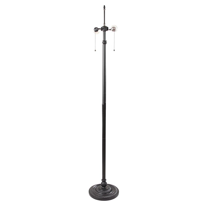 Chloe Lighting Belle Mission 2-Light Metal Floor Lamp in Blackish Bronze