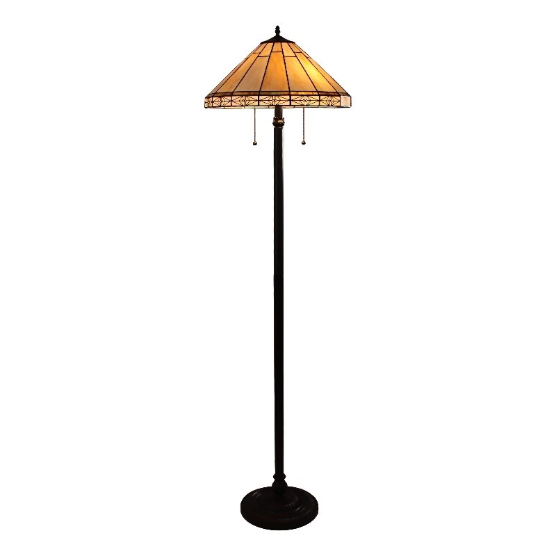 Chloe Lighting Belle Mission 2-Light Metal Floor Lamp in Blackish Bronze