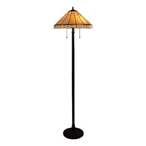 Chloe Lighting Belle Mission 2-Light Metal Floor Lamp in Blackish Bronze