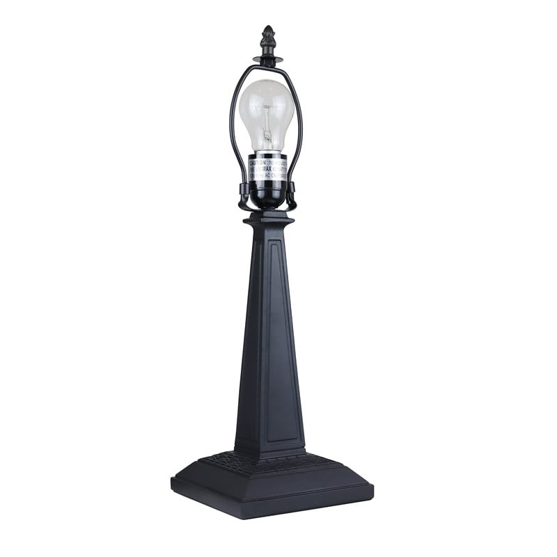 Chloe Lighting Kinsey Mission 1-Light Glass/Metal Table Lamp in Blackish Bronze