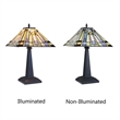 Chloe Lighting Kinsey Mission 1-Light Glass/Metal Table Lamp in Blackish Bronze