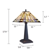 Chloe Lighting Kinsey Mission 1-Light Glass/Metal Table Lamp in Blackish Bronze