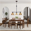 Chloe Lighting Kinsey Mission 3-Light Glass Mini Chandelier in Multi-Color