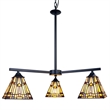 Chloe Lighting Kinsey Mission 3-Light Glass Mini Chandelier in Multi-Color