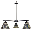 Chloe Lighting Kinsey Mission 3-Light Glass Mini Chandelier in Multi-Color
