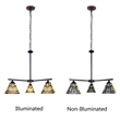 Chloe Lighting Kinsey Mission 3-Light Glass Mini Chandelier in Multi-Color