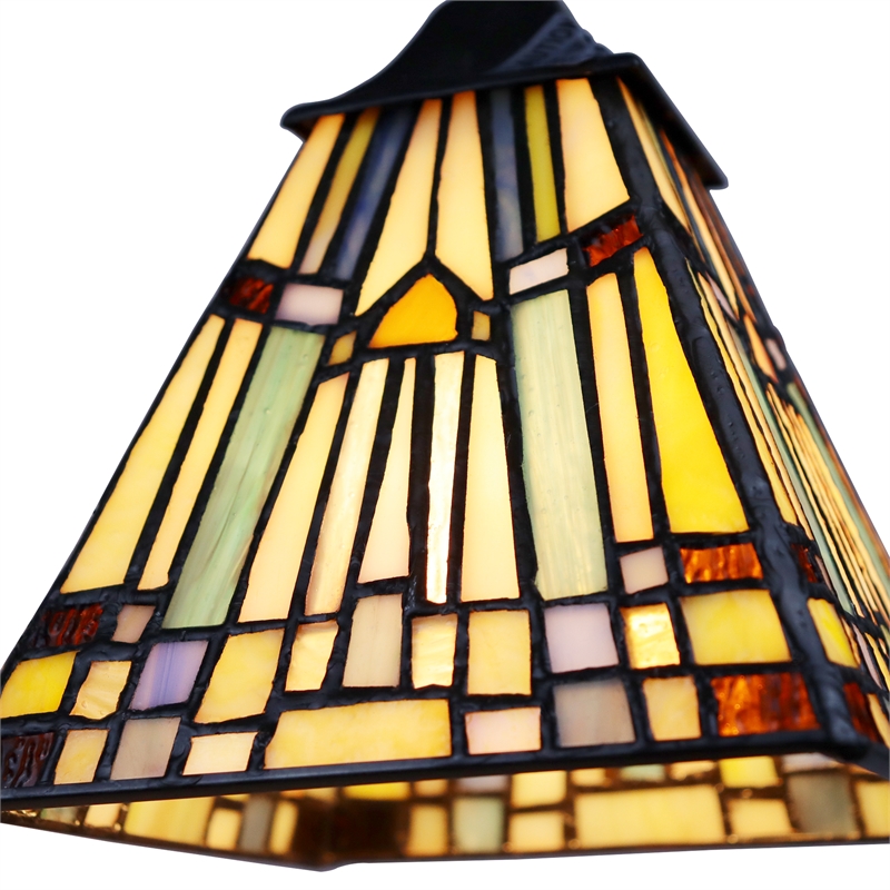 Chloe Lighting Kinsey Mission 3-Light Glass Mini Chandelier in Multi-Color