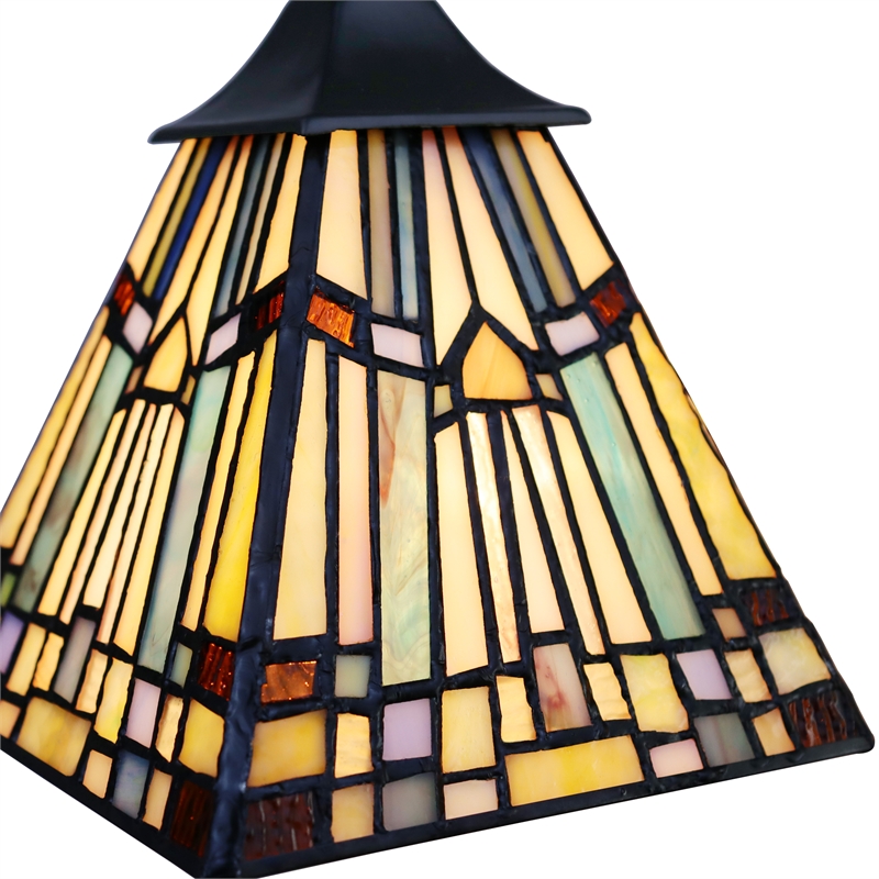 Chloe Lighting Kinsey Mission 3-Light Glass Mini Chandelier in Multi-Color