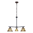 Chloe Lighting Kinsey Mission 3-Light Glass Mini Chandelier in Multi-Color