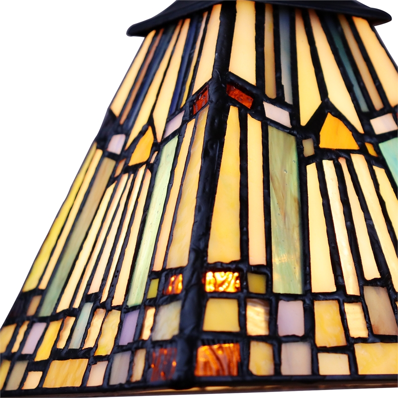 Chloe Lighting Kinsey Mission 5-Light Glass Large Chandelier in Multi-Color