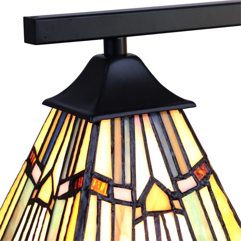 Chloe Lighting Kinsey Mission 5-Light Glass Large Chandelier in Multi-Color