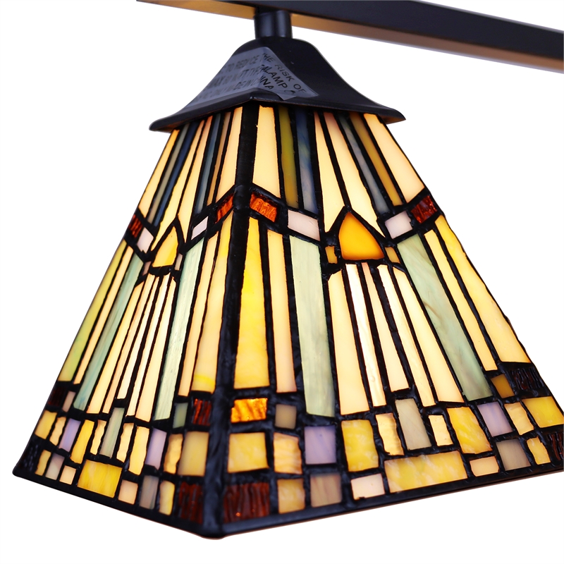 Chloe Lighting Kinsey Mission 5-Light Glass Large Chandelier in Multi-Color