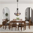 Chloe Lighting Grenville Victorian 2-Light Glass Inverted Pendant in Multi-Color