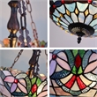 Chloe Lighting Grenville Victorian 2-Light Glass Inverted Pendant in Multi-Color