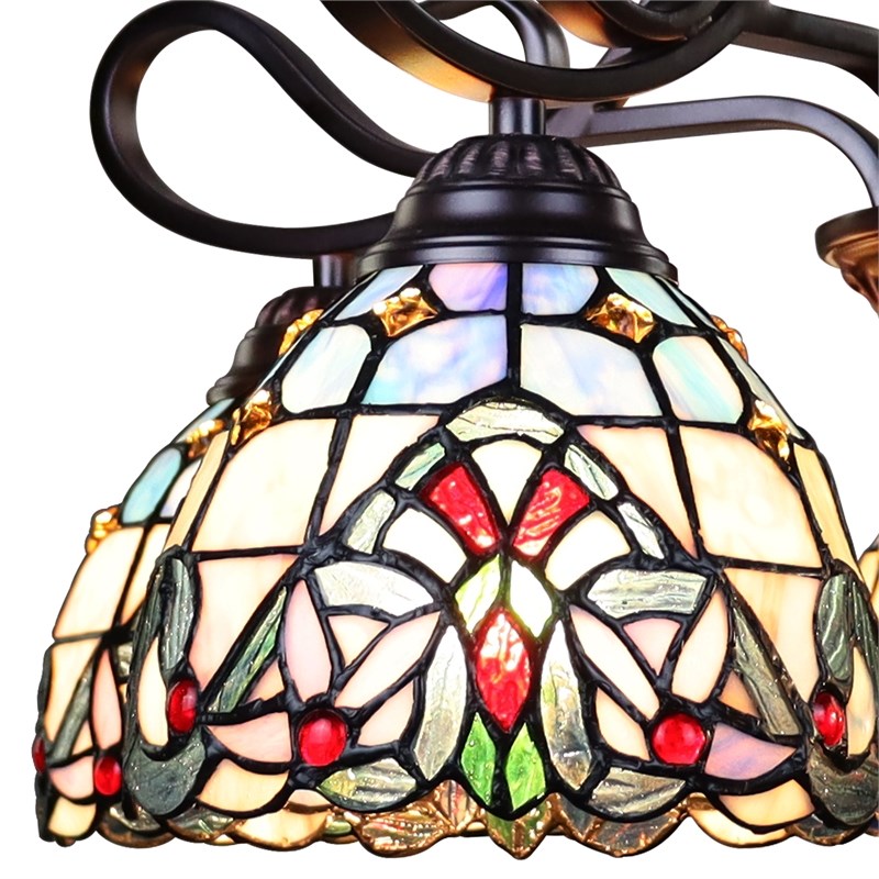 Chloe Lighting Grenville Victorian 5-Light Glass/Metal Chandelier in Dark Bronze