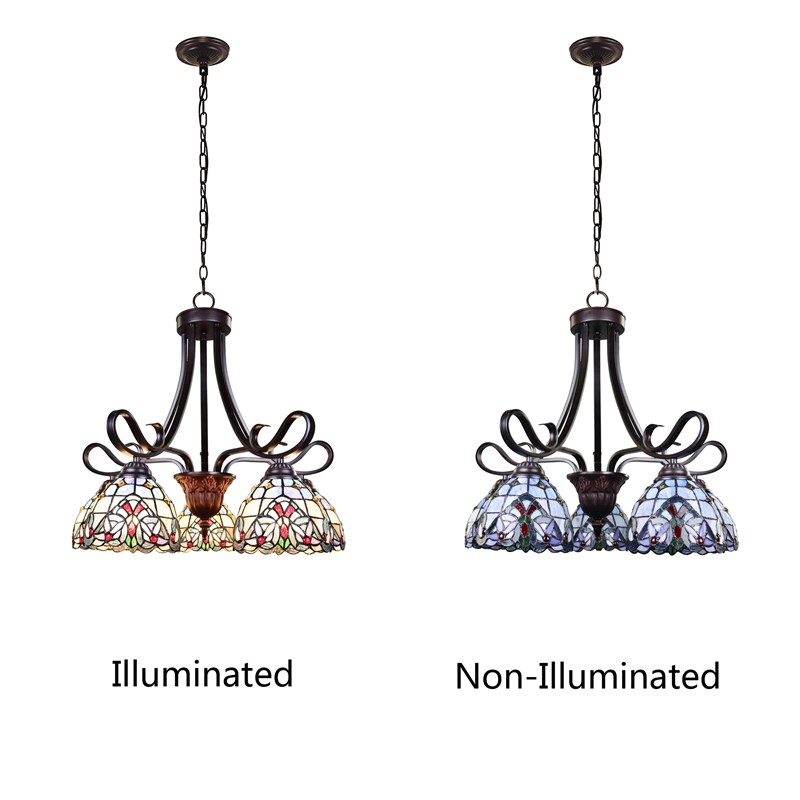 Chloe Lighting Grenville Victorian 5-Light Glass/Metal Chandelier in Dark Bronze