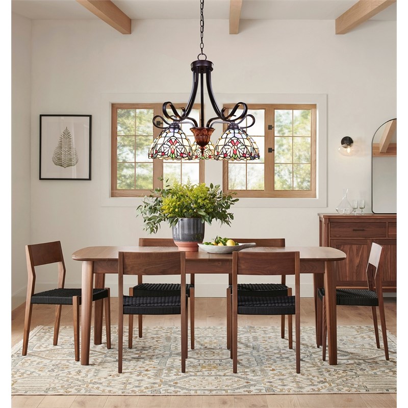 Chloe Lighting Grenville Victorian 5-Light Glass/Metal Chandelier in Dark Bronze