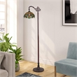 Chloe Lighting Empress Dragonfly 1-Light Metal Floor Lamp in Dark Bronze/Green
