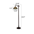 Chloe Lighting Empress Dragonfly 1-Light Metal Floor Lamp in Dark Bronze/Green
