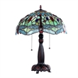 Chloe Lighting Empress Dragonfly 2-Light Glass Table Lamp in Multi-Color