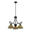 Chloe Lighting Empress Dragonfly 3-Light Glass Mini Chandelier in Dark Bronze