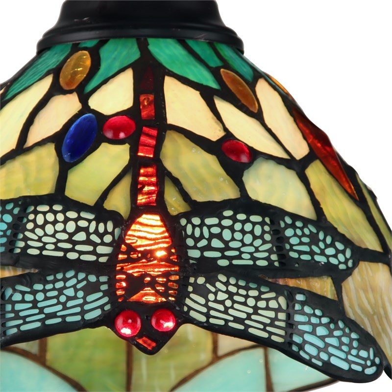 Chloe Lighting Empress Dragonfly 3-Light Glass Mini Chandelier in Dark Bronze