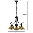 Chloe Lighting Empress Dragonfly 3-Light Glass Mini Chandelier in Dark Bronze