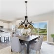 Chloe Lighting Empress Dragonfly 5-Light Glass Large Chandelier in Dark Bronze