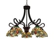Chloe Lighting Empress Dragonfly 5-Light Glass Large Chandelier in Dark Bronze
