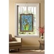 Chloe Lighting Blue Iris Floral Glass Verical Window Panel in Multi-Color