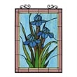 Chloe Lighting Blue Iris Floral Glass Verical Window Panel in Multi-Color