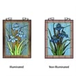 Chloe Lighting Blue Iris Floral Glass Verical Window Panel in Multi-Color
