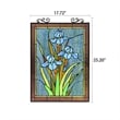 Chloe Lighting Blue Iris Floral Glass Verical Window Panel in Multi-Color