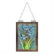 Chloe Lighting Blue Iris Floral Glass Verical Window Panel in Multi-Color