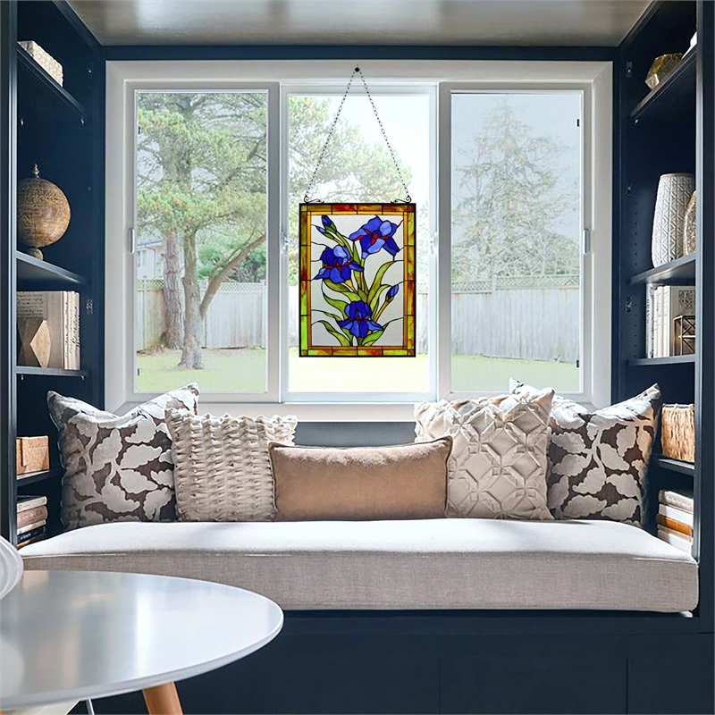 Chloe Lighting Blue Scarlett Glass Verical Window Panel in Multi-Color