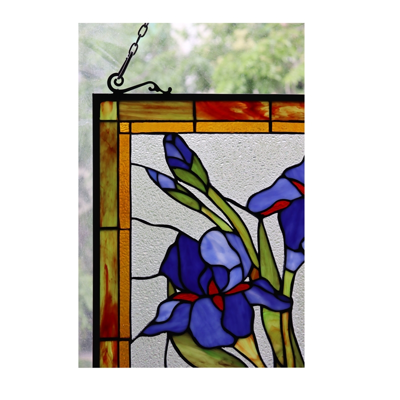 Chloe Lighting Blue Scarlett Glass Verical Window Panel in Multi-Color
