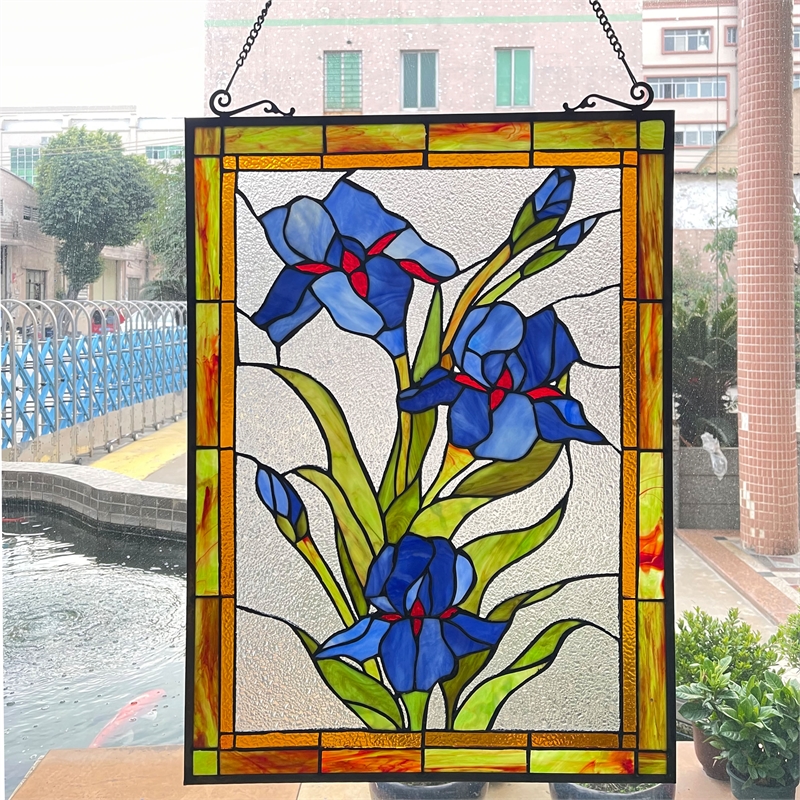 Chloe Lighting Blue Scarlett Glass Verical Window Panel in Multi-Color