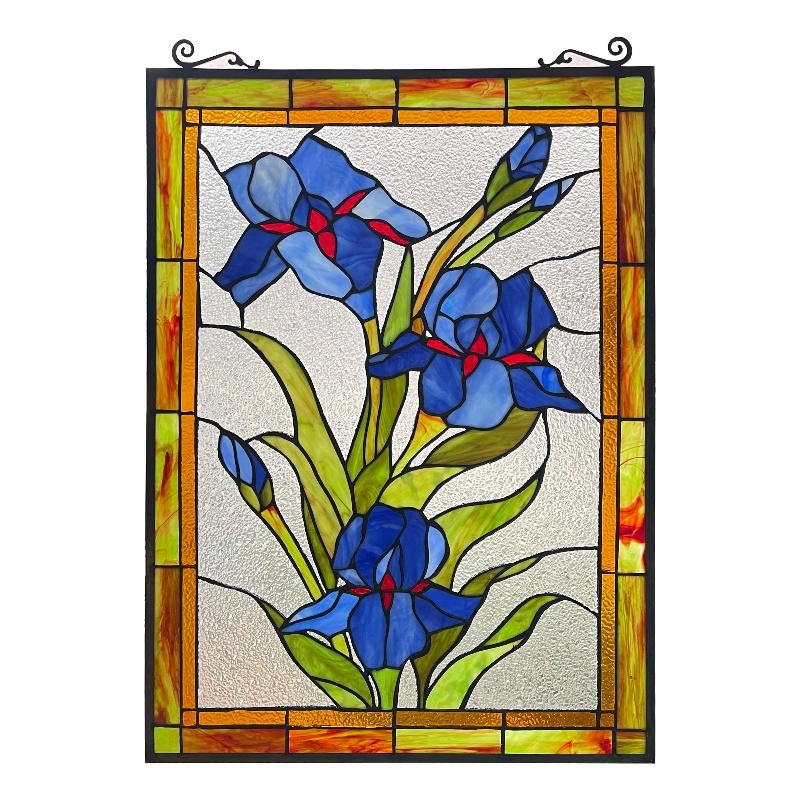 Chloe Lighting Blue Scarlett Glass Verical Window Panel in Multi-Color