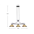 Chloe Lighting Kinsey Mission 3-Light Glass Island Pendant in Blackish Bronze