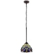Chloe Lighting Serenity Victorian 1-Light Glass Mini Pendant in Dark Bronze
