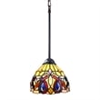 Chloe Lighting Serenity Victorian 1-Light Glass Mini Pendant in Dark Bronze