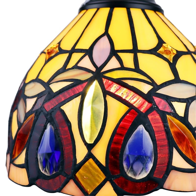 Chloe Lighting Serenity Victorian 1-Light Glass Mini Pendant in Dark Bronze