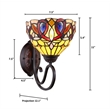 Chloe Lighting Serenity Victorian 1-Light Glass/Iron Wall Sconce in Dark Bronze