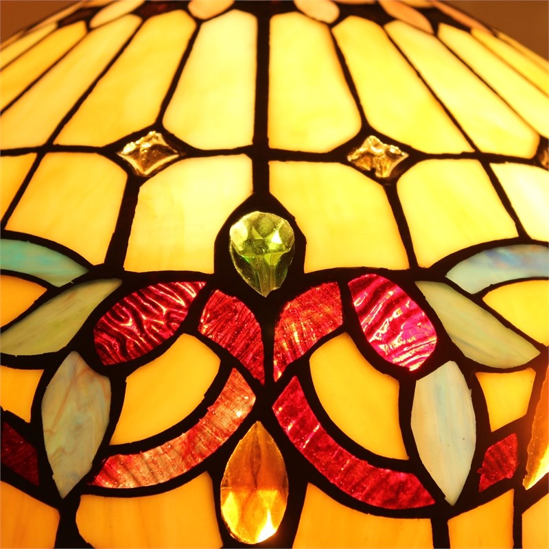 Chloe Lighting Serenity Victorian 2-Light Glass Pendant in Dark Bronze