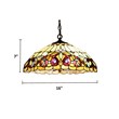 Chloe Lighting Serenity Victorian 2-Light Glass Pendant in Dark Bronze