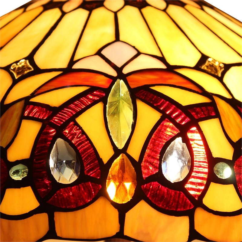 Chloe Lighting Serenity Victorian 2-Light Glass Pendant in Dark Bronze