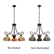 Chloe Lighting Serenity Victorian 3-Light Glass Mini Chandelier in Dark Bronze