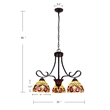 Chloe Lighting Serenity Victorian 3-Light Glass Mini Chandelier in Dark Bronze