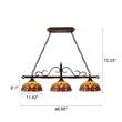 Chloe Lighting Serenity Victorian 3-Light Glass Island Pendant in Dark Bronze